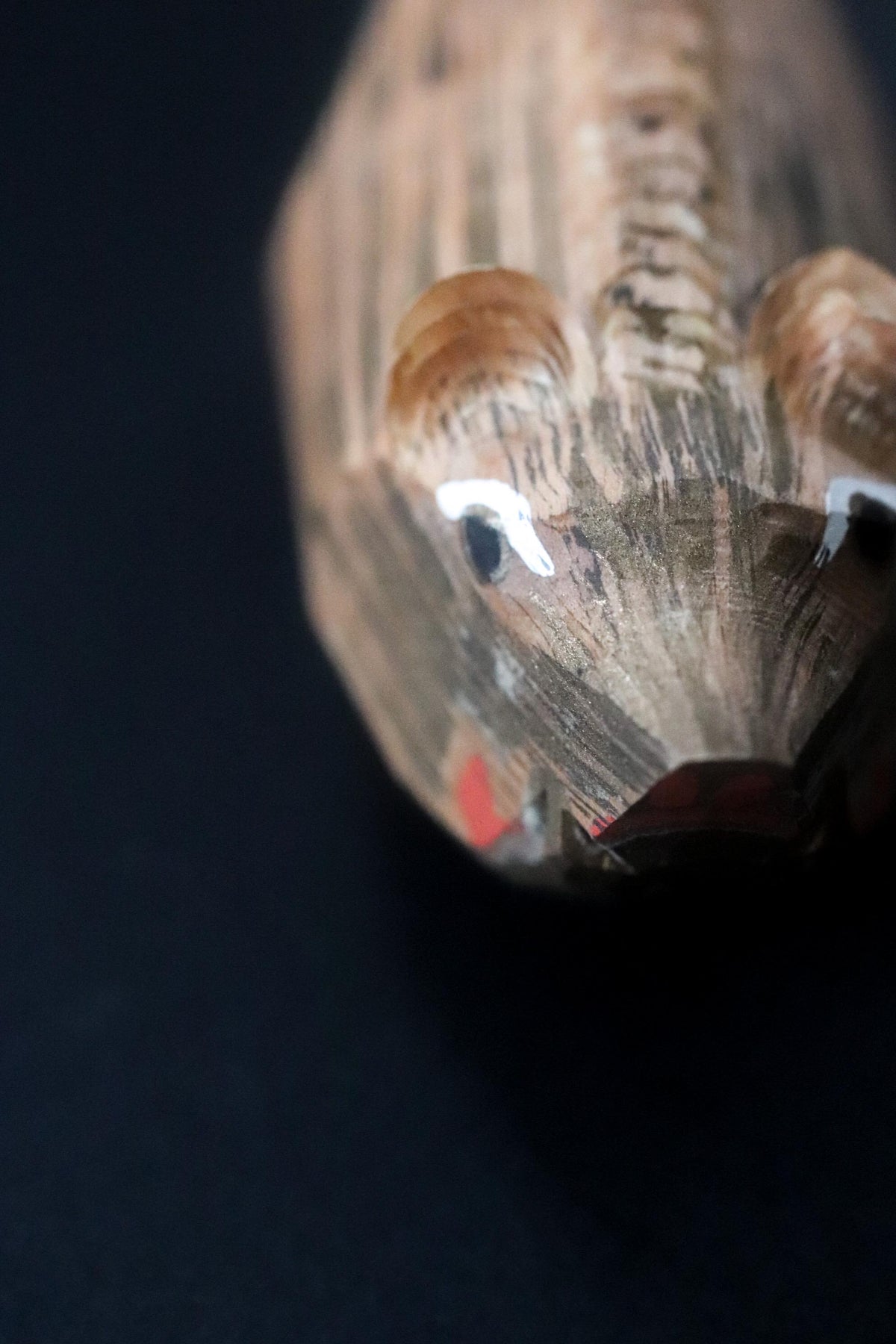 Japanese Sasano Ittobori Wild Boar Wood Carving, Yamagata Folk Art, Zodiac Sculpture with Box