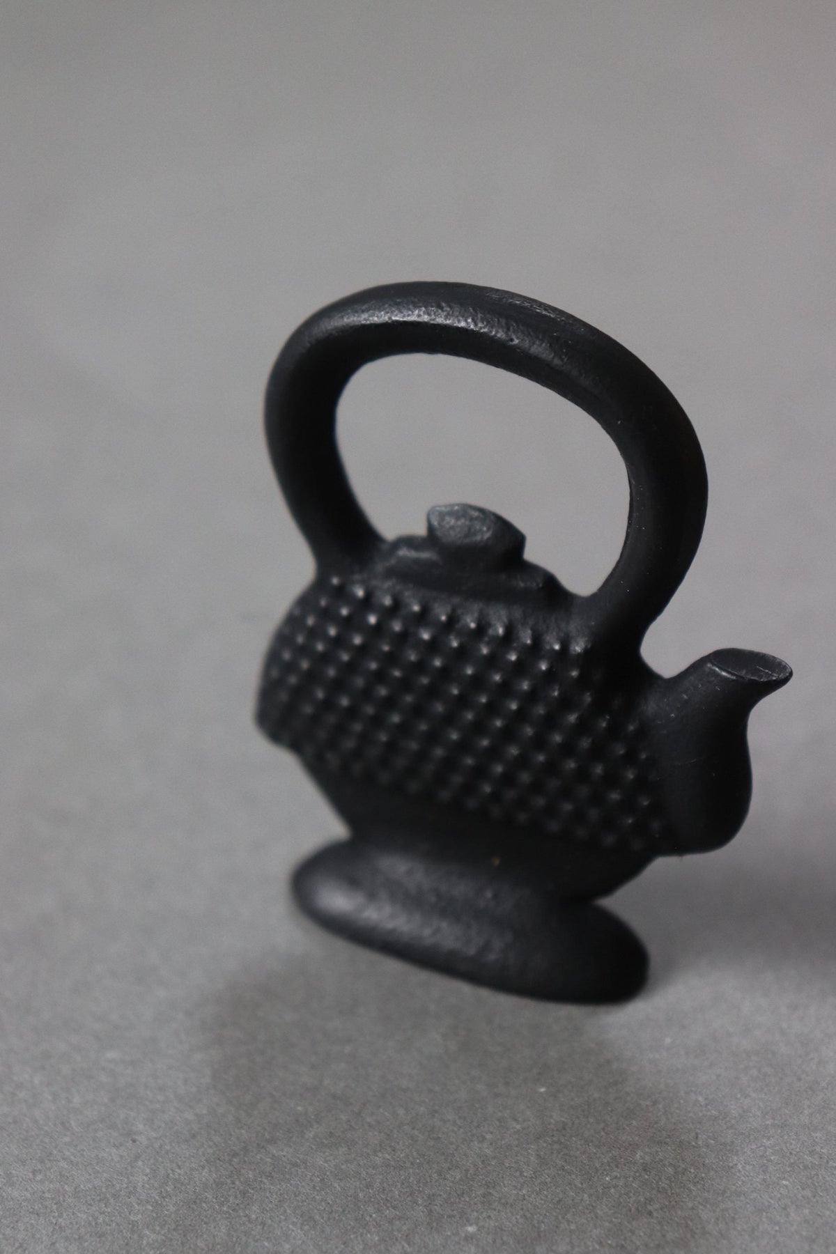 Vintage Nambu Ironware Teapot Paperweight, Japanese Cast Iron Miniature Object with Box