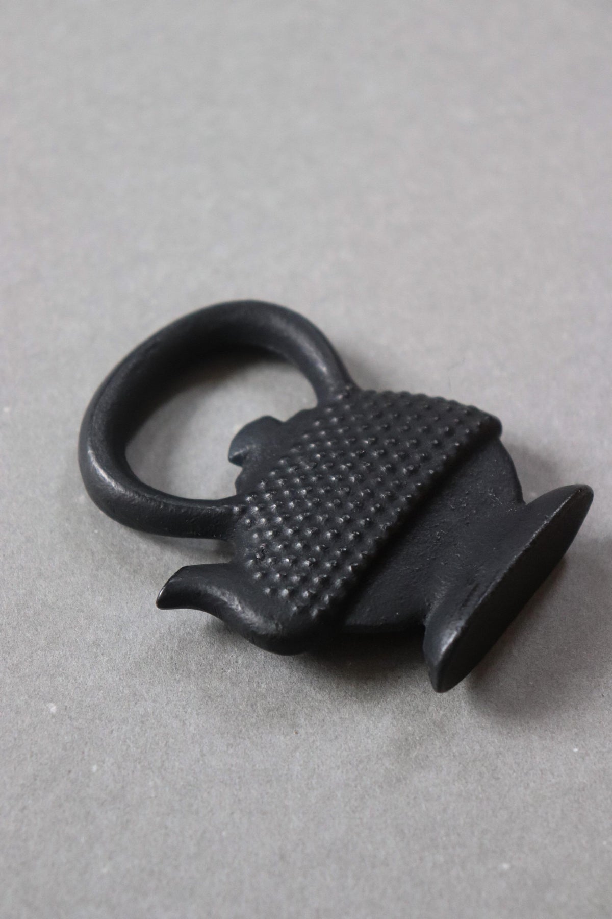Vintage Nambu Ironware Teapot Paperweight, Japanese Cast Iron Miniature Object with Box