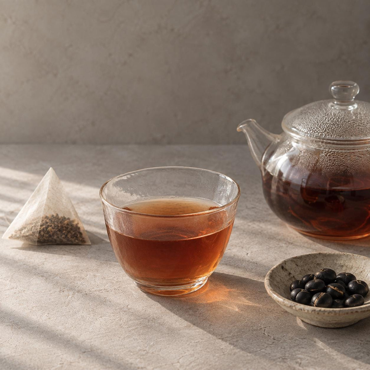 Japanese Black Soybean Tea, Sakushu Kuro Kuromame Cha, Okayama Japan, Caffeine Free Tea, 20 Pyramid Tea Bags