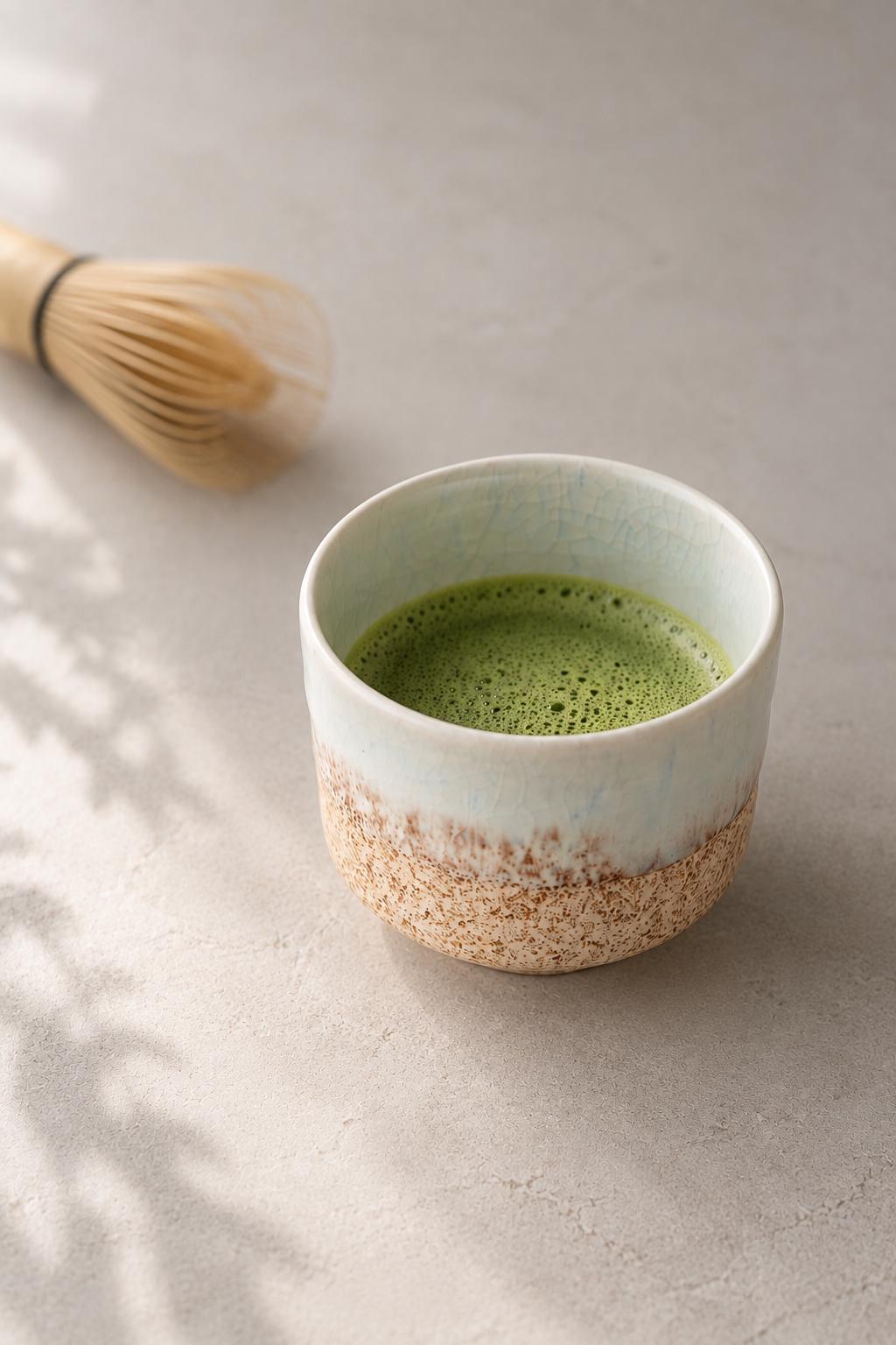 Japanese Mini Matcha Bowl, Celadon Two-Tone Glaze Chawan, Small Porcelain Tea Bowl, Made in Japan, Gift Box Included
