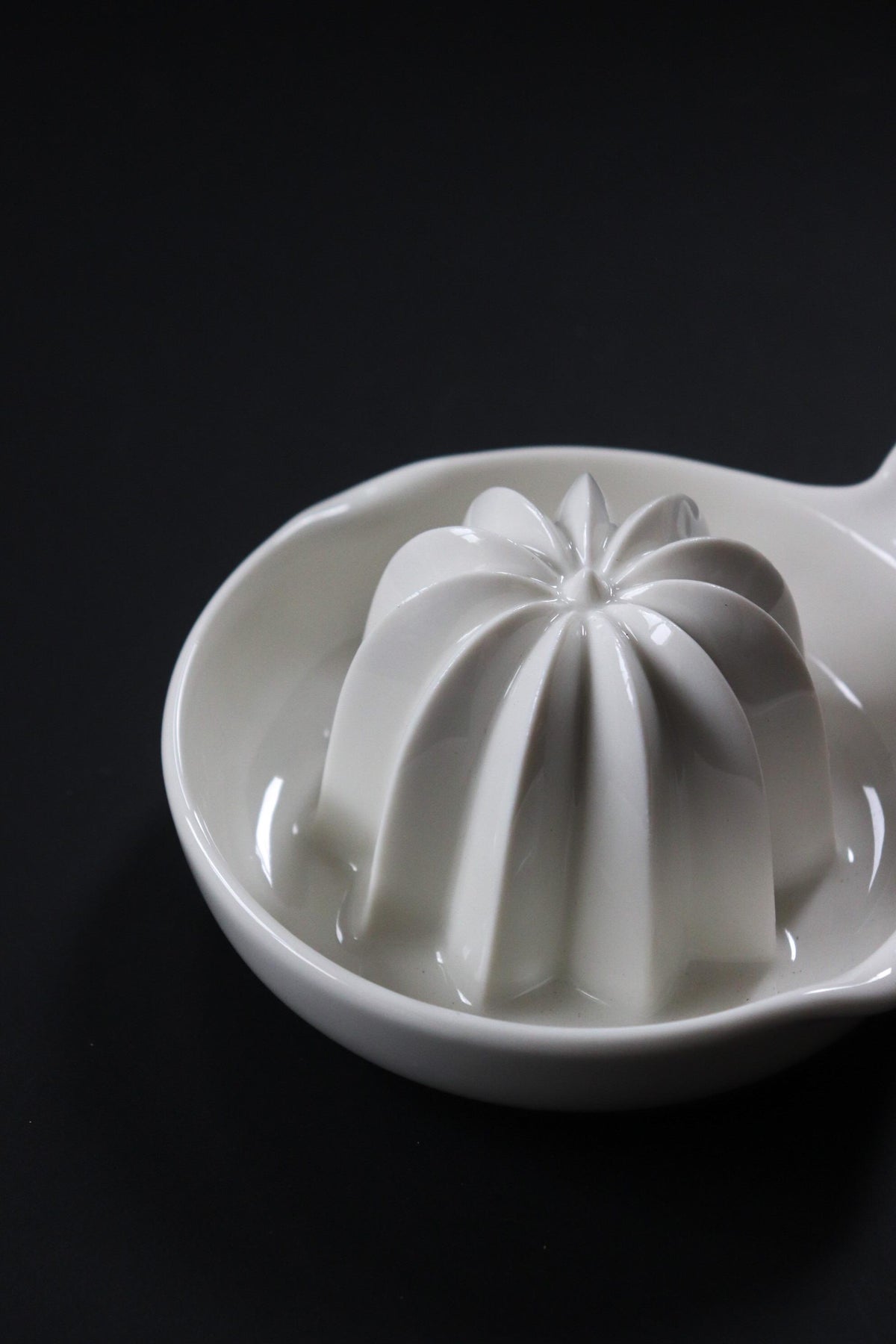 Japanese Ceramic Citrus Juicer, Mino Ware Lemon Squeezer, Grapefruit Juicer with Handle, Handmade White Pottery, Made in Japan