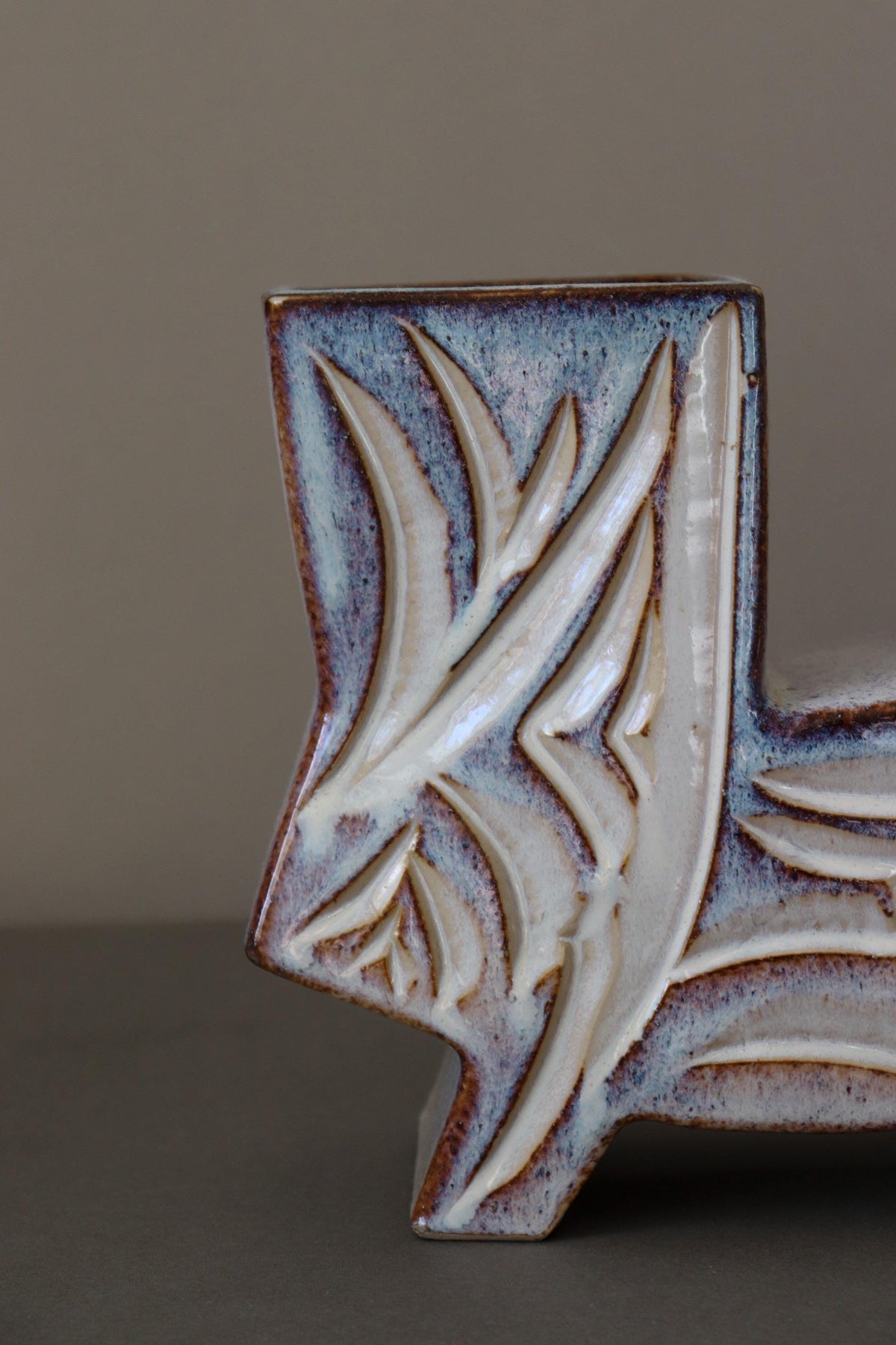 Vintage Japanese Ikebana Vase, Sculptural Ceramic Flower Vessel, Showa Era Pottery, Abstract Mid Century Japanese Studio Pottery