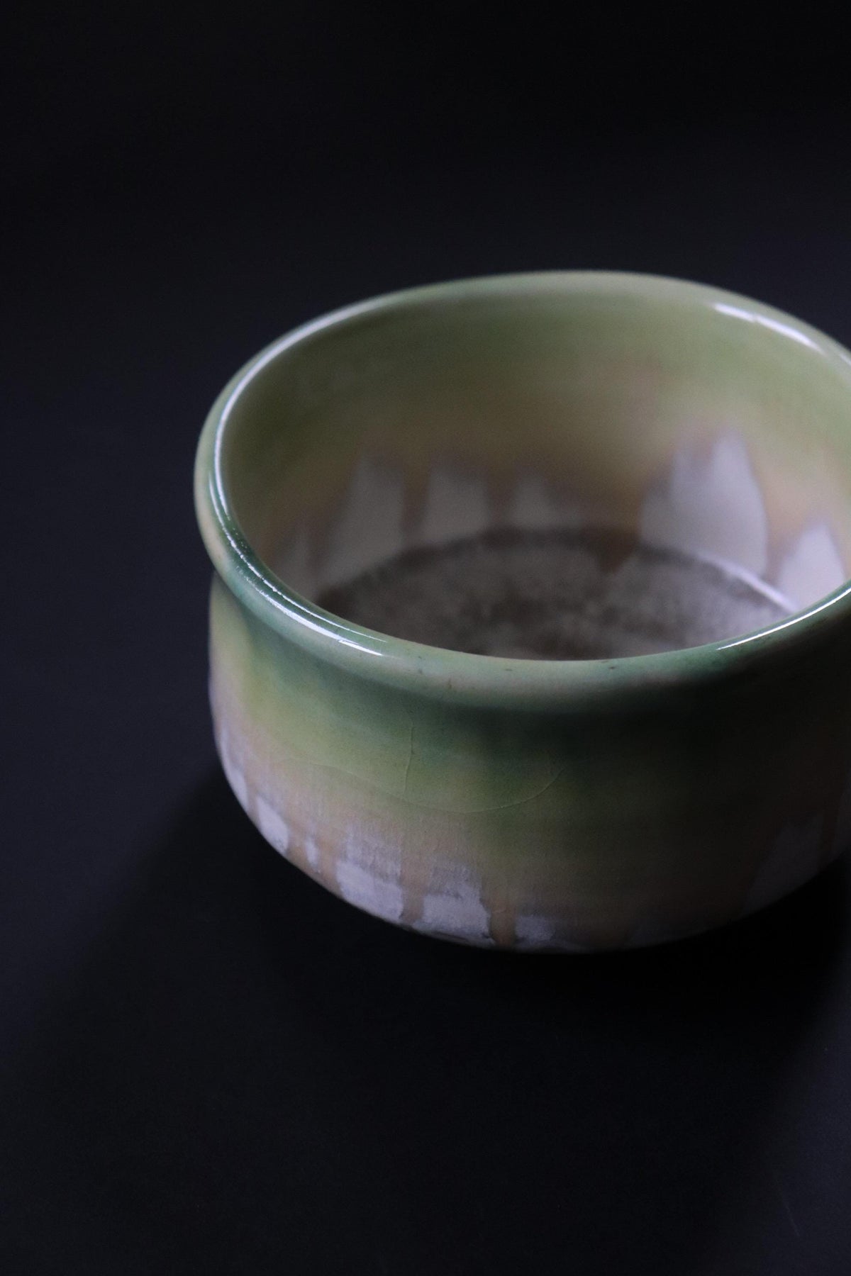 Japanese Matcha Bowl, Green Mino Ware Chawan, Nodate Tea Bowl, Handmade Ceramic Matcha Bowl, Made in Japan