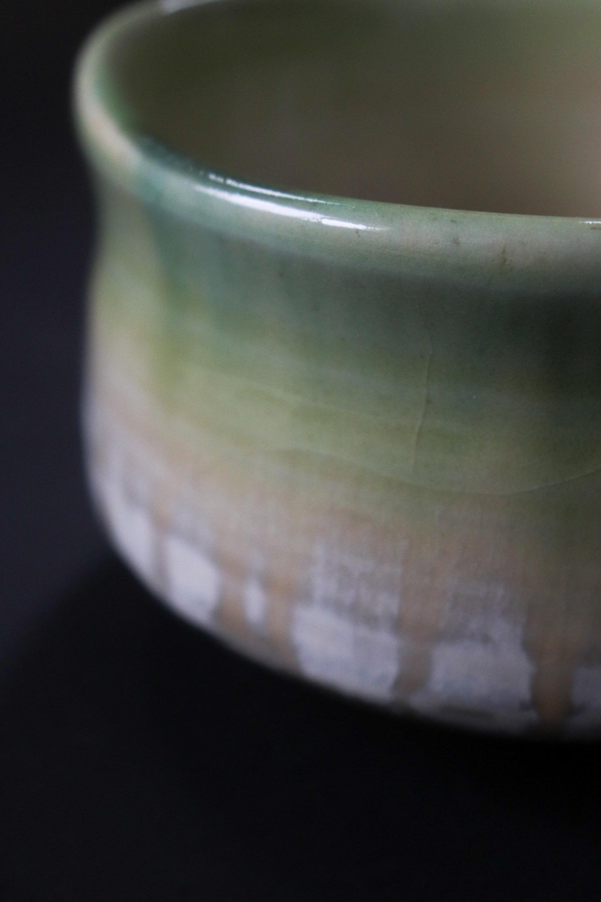 Japanese Matcha Bowl, Green Mino Ware Chawan, Nodate Tea Bowl, Handmade Ceramic Matcha Bowl, Made in Japan