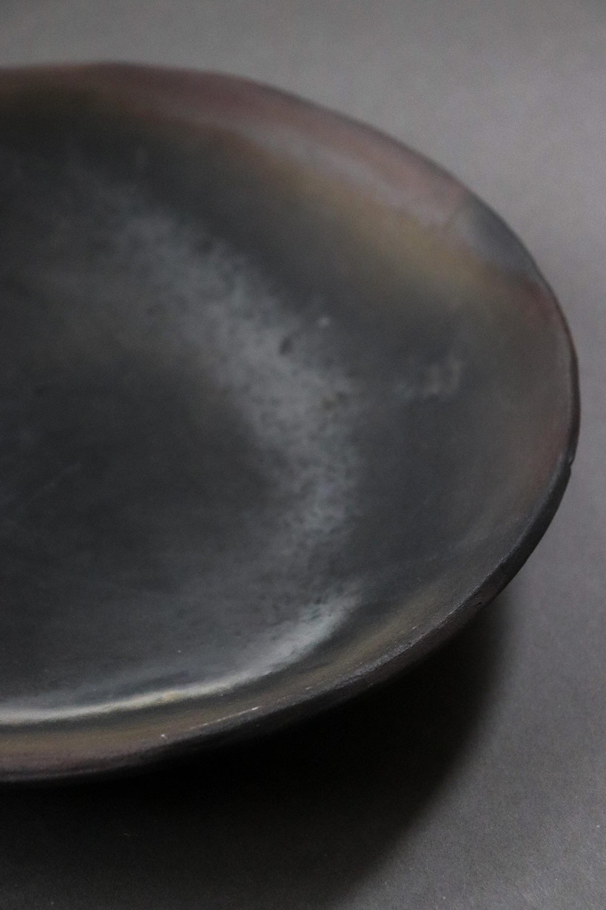 Limited Shigaraki Ware 25cm Plate, Carbonized Japanese Ceramic Dinner Plate, Hetchimon Pottery, Handmade in Japan, One of a Kind