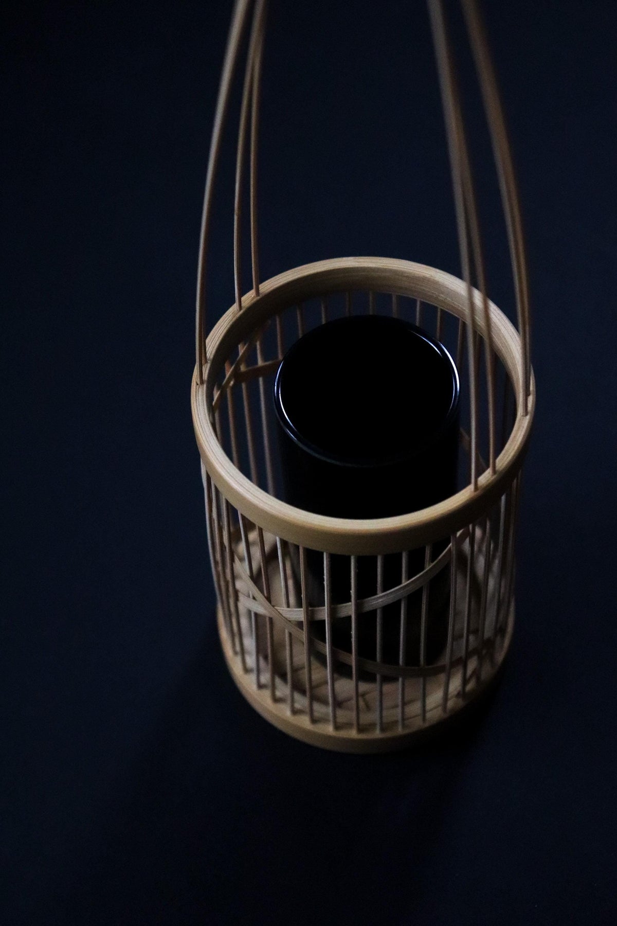 Vintage Suruga Take Sensuji Zaiku Bamboo Ikebana Vase, Japanese Traditional Craft, Single Flower Basket, Shizuoka Japan