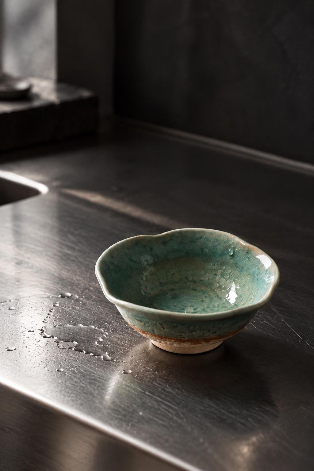 Japanese Ceramic Small Bowls Set of 2, Handmade Kobachi Bowls, Green Glazed Pottery, Japanese Serving Bowls, Wabi Sabi Tableware