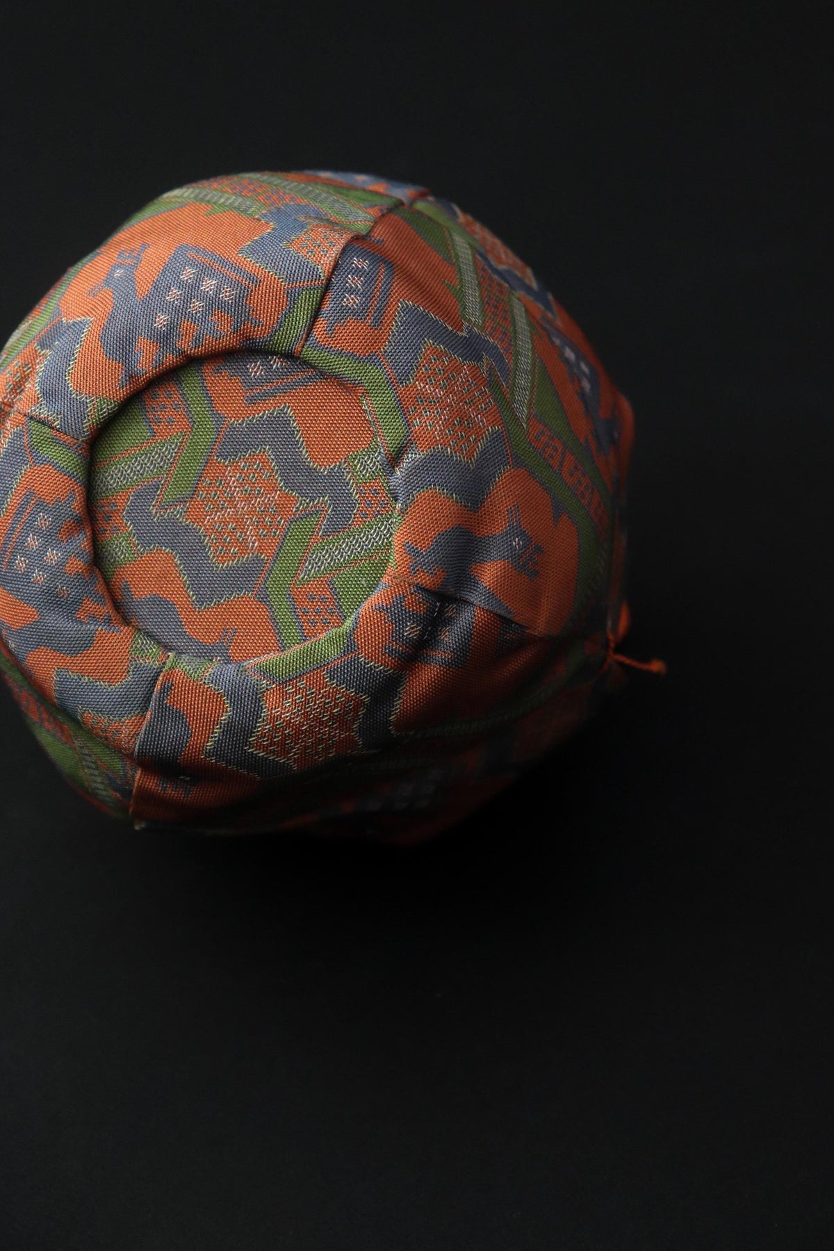 Japanese Shifuku Silk Style Drawstring Pouch, Geometric Pattern Tea Ceremony Bag, Vintage Textile Art Object