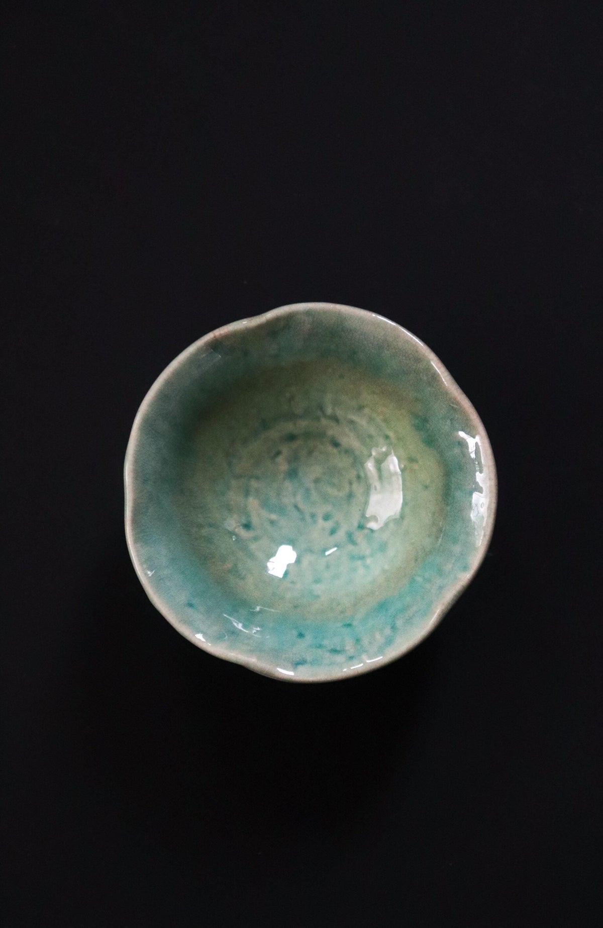 Japanese Ceramic Small Bowls Set of 2, Handmade Kobachi Bowls, Green Glazed Pottery, Japanese Serving Bowls, Wabi Sabi Tableware