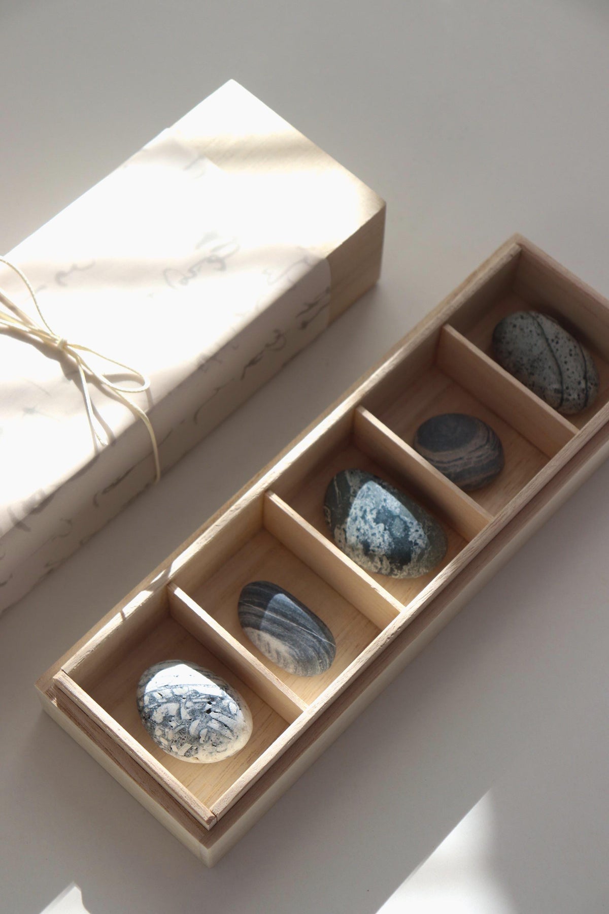 Silent Fragments — AFTER SUMMER (Box I) | Japanese Stone Art & Tsugaru Stones | Set of 5 Hand-Selected Natural Stones