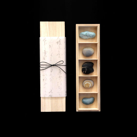 Silent Fragments — AFTER SUMMER (Box VI) | Japanese Stone Art & Large Tsugaru Stones | Set of 5 Hand-Selected Natural Stones
