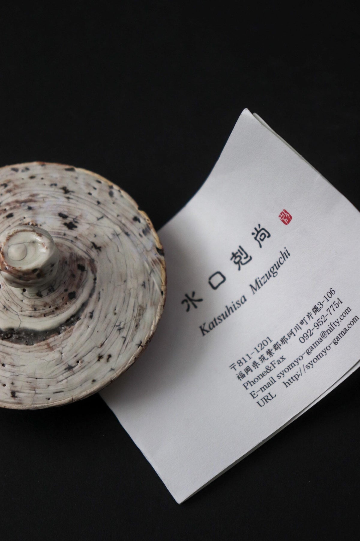 Japanese Ceramic Teapot by Katsuhisa Mizuguchi, Hakeme Brushwork Pottery, Sculptural Kyusu Tea Pot