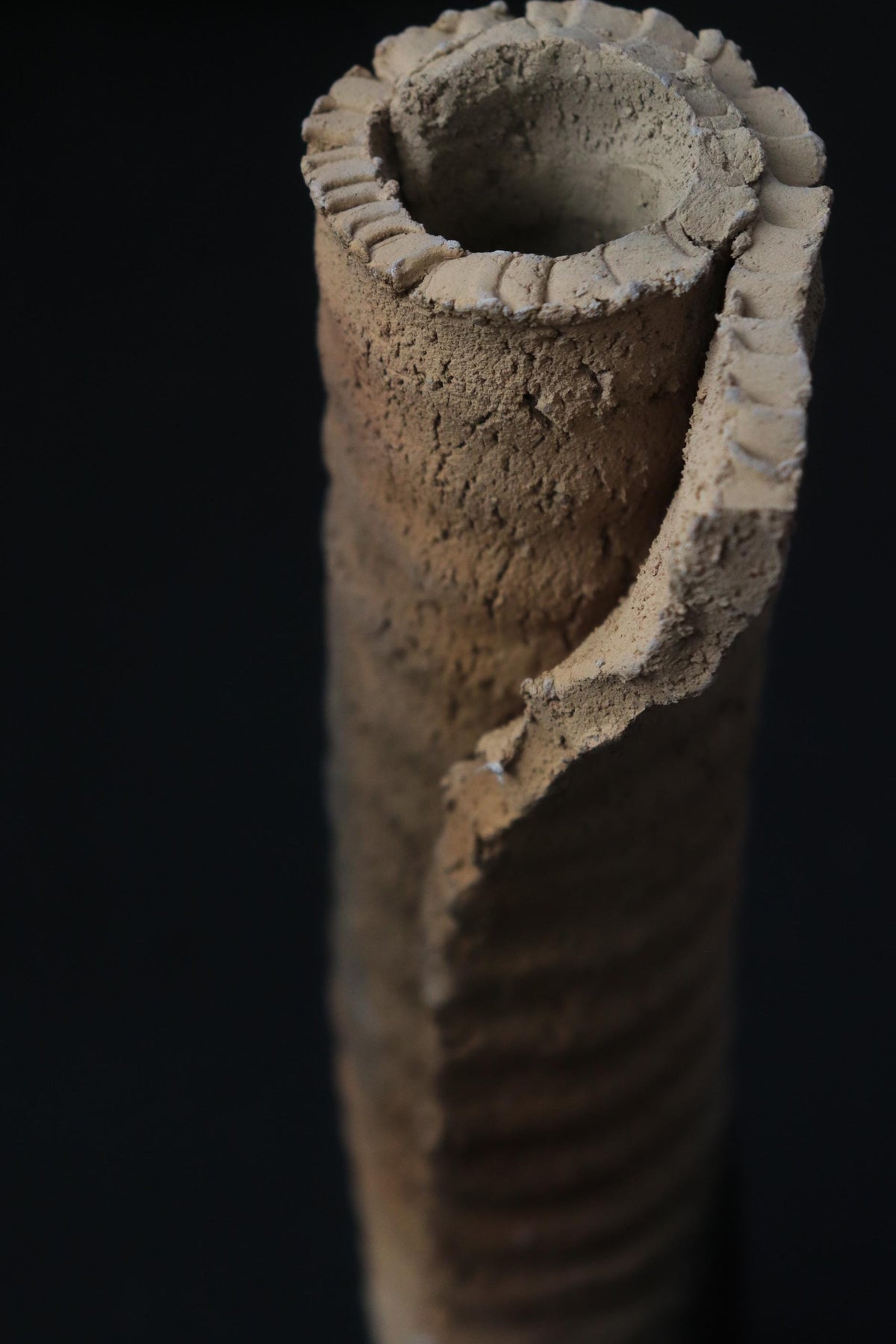 Vintage Jinnai Sakata Japanese Ceramic Vase, Tall Sculptural Pottery Vessel, Rustic Mashiko Stoneware Flower Vase