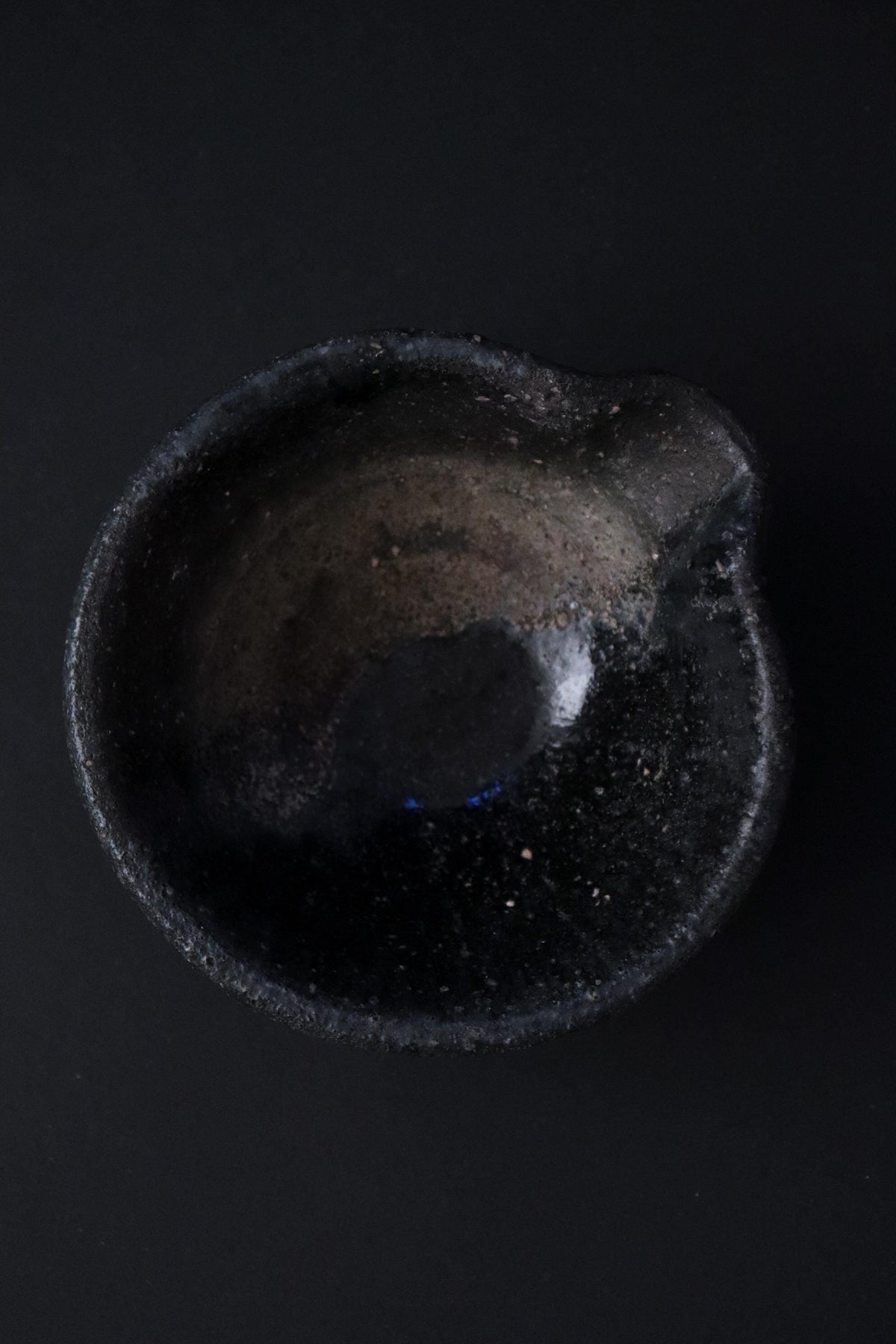 Vintage Jinnai Sakata Mashiko Katakuchi Bowl, Japanese Black Stoneware Pouring Bowl, Rustic Ceramic Art