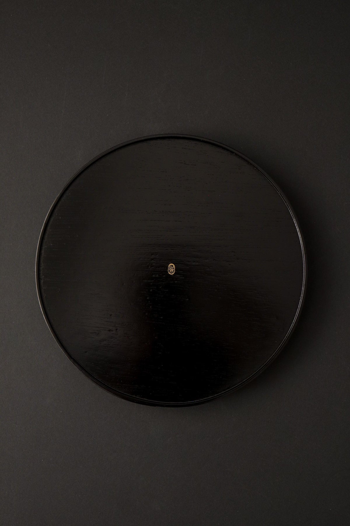 Vintage Zohiko Kyoto Japanese Lacquer Tray, Black Round Serving Tray 22cm, Gold Deer Motif, Japanese Lacquerware