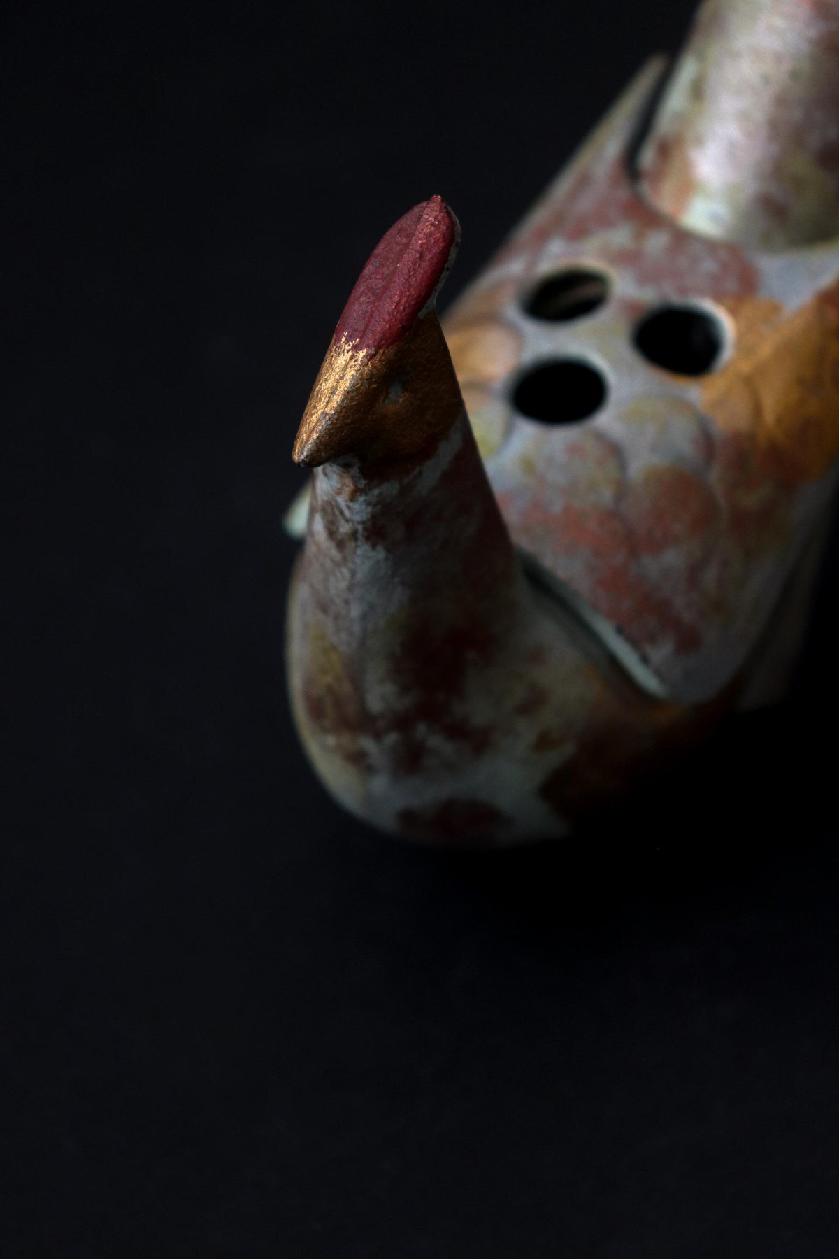 Vintage Sotaro Saegusa Japanese Cast Iron Pheasant Incense Burner, Sculptural Bird Koro, Takaoka Metal Art
