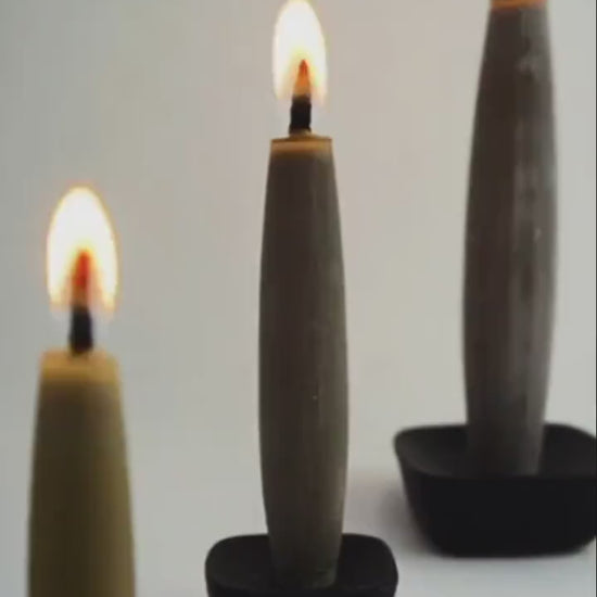 Japanese Cast Iron Candle Holder | Nambu Ironware | Minimal Black Candlestick | Made in Japan | Tea Ceremony Decor