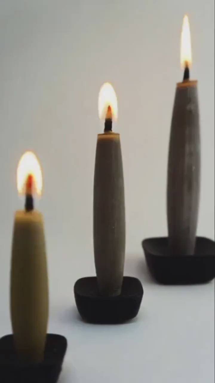 Japanese Cast Iron Candle Holder | Nambu Ironware | Minimal Black Candlestick | Made in Japan | Tea Ceremony Decor