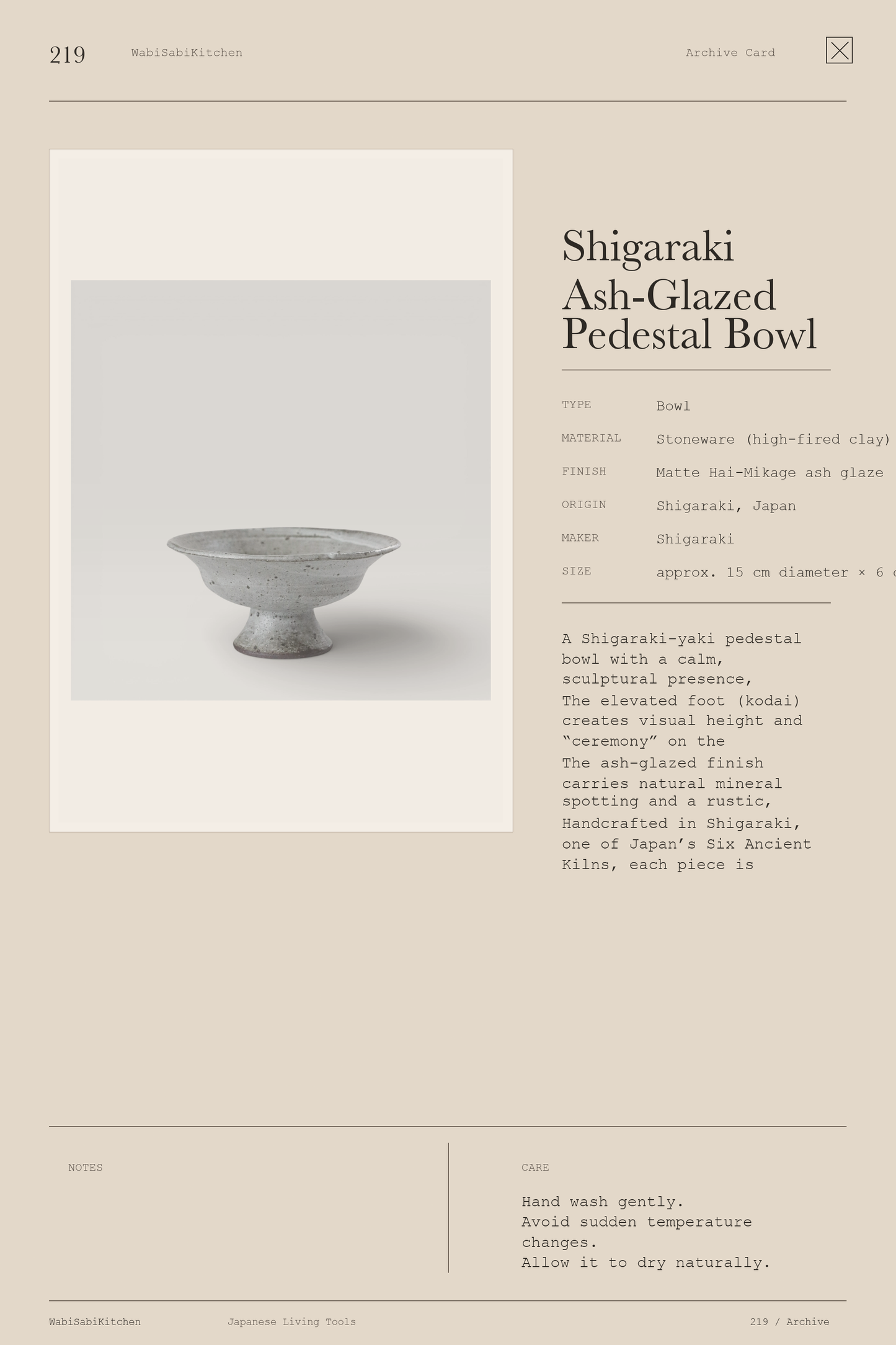 Shigaraki Ash-Glazed Pedestal Bowl